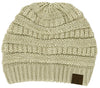 C.C. Classic Fit Cable Knit Beanie - Sequin