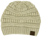 C.C. Classic Fit Cable Knit Beanie - Sequin