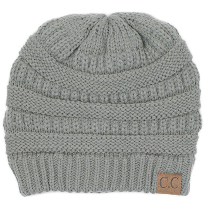 C.C. Classic Fit Cable Knit Beanie - Solid Colors