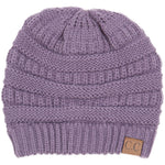 C.C. Classic Fit Cable Knit Beanie - Solid Colors