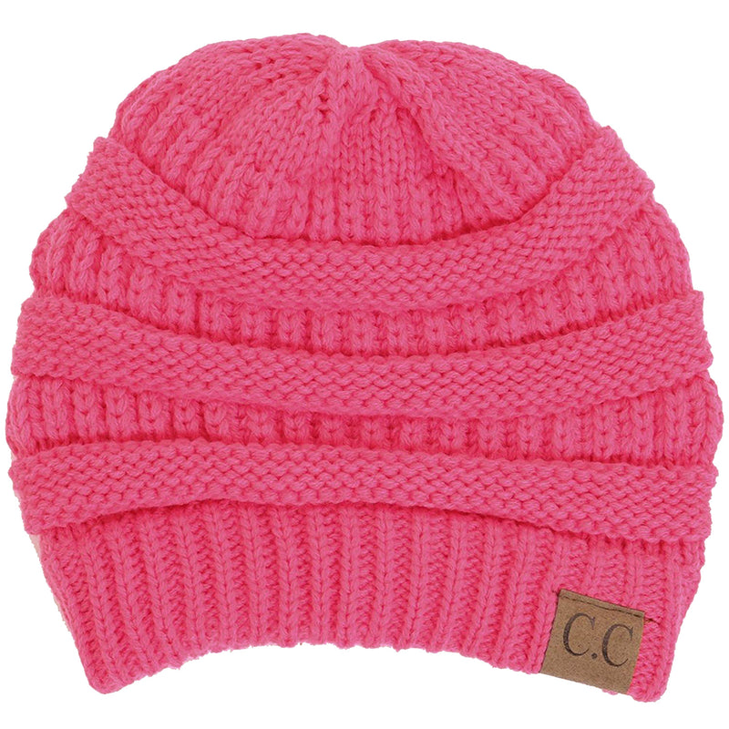 C.C. Classic Fit Cable Knit Beanie - Solid Colors