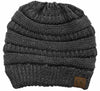 C.C. Classic Fit Cable Knit Beanie - Metallic