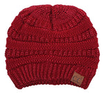 C.C. Classic Fit Cable Knit Beanie - Metallic