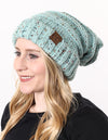 C.C. Oversized Slouchy Fit Cable Knit Beanie - Confetti