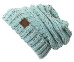 C.C. Oversized Slouchy Fit Cable Knit Beanie - Confetti