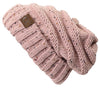 C.C. Oversized Slouchy Fit Cable Knit Beanie - Confetti