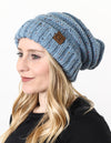 C.C. Oversized Slouchy Fit Cable Knit Beanie - Confetti