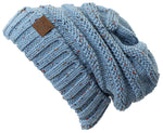 C.C. Oversized Slouchy Fit Cable Knit Beanie - Confetti