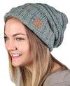 C.C. Oversized Slouchy Fit Cable Knit Beanie - Confetti
