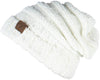 C.C. Oversized Slouchy Fit Cable Knit Beanie - Chenille