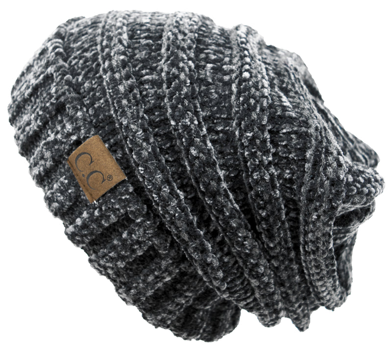 C.C. Oversized Slouchy Fit Cable Knit Beanie - Chenille