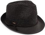 C.C Short Brim Fedora - Black with Black Rope