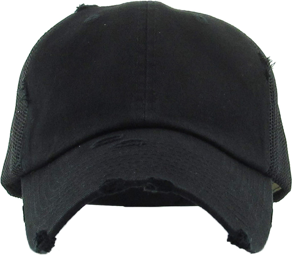Distressed Trucker Hat - Black