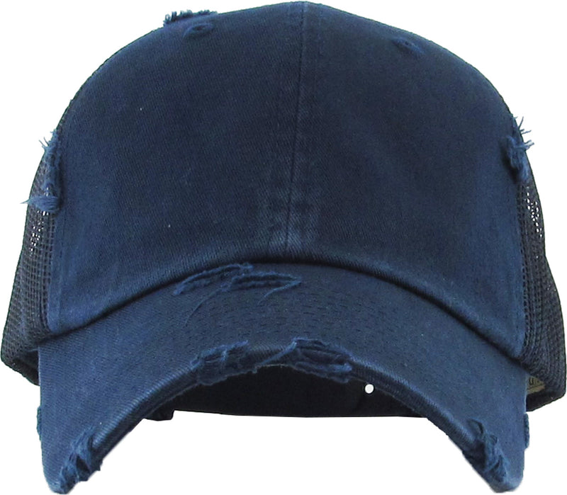 Distressed Trucker Hat - Navy