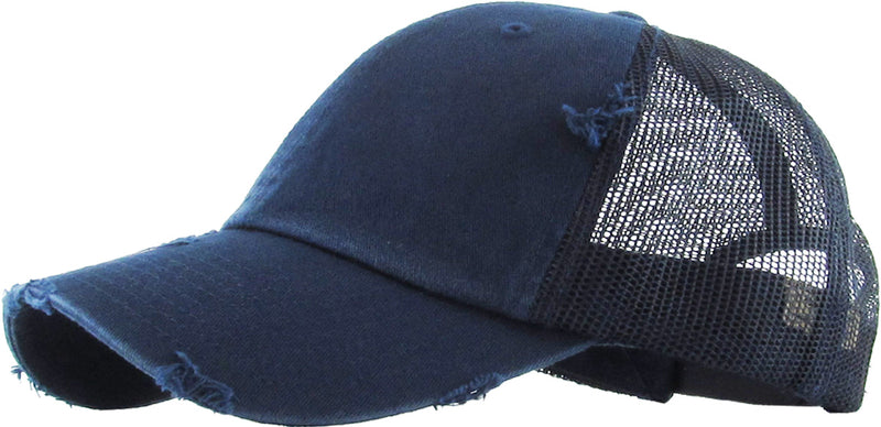 Distressed Trucker Hat - Navy