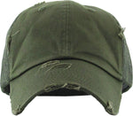 Distressed Trucker Hat - Olive