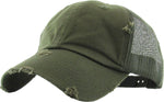 Distressed Trucker Hat - Olive