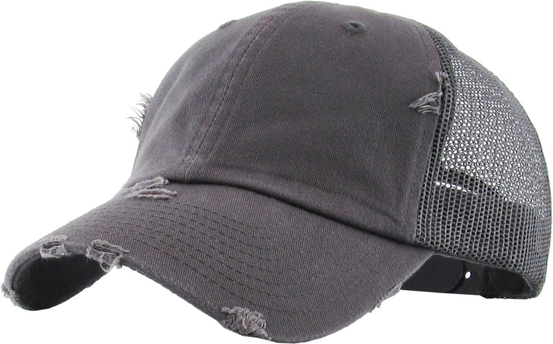 Distressed Trucker Hat - Grey