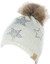 C.C. Kid's Classic Fit Cable Knit Beanie W/ Pom - Faux Fur