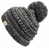 C.C. Kid's Classic Fit Cable Knit Beanie W/ Pom - 4-Tone