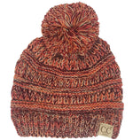 C.C. Kid's Classic Fit Cable Knit Beanie W/ Pom - 4-Tone