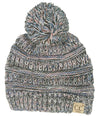 C.C. Kid's Classic Fit Cable Knit Beanie W/ Pom - 4-Tone