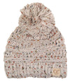 C.C. Kid's Classic Fit Cable Knit Beanie W/ Pom - Confetti