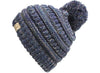 C.C. Kid's Classic Fit Cable Knit Beanie W/ Pom - 4-Tone