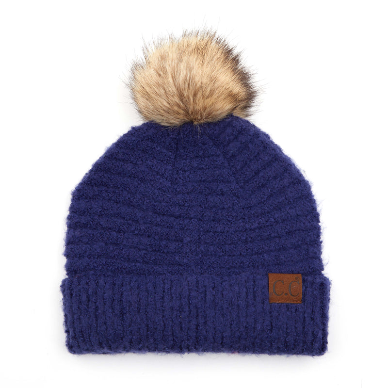 C.C. Super Soft Knit Boucle Pom Beanie