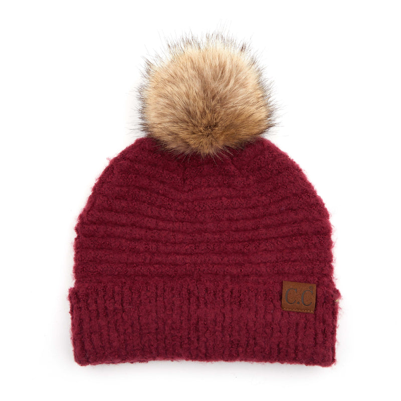 C.C. Super Soft Knit Boucle Pom Beanie