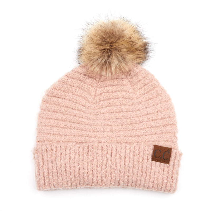 C.C. Super Soft Knit Boucle Pom Beanie