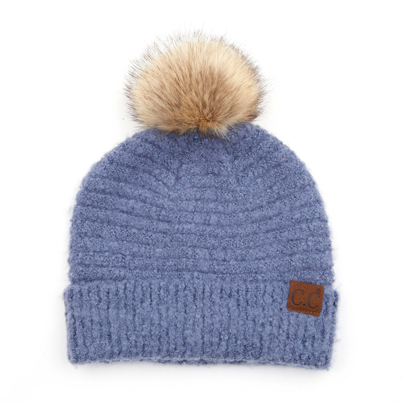 C.C. Super Soft Knit Boucle Pom Beanie