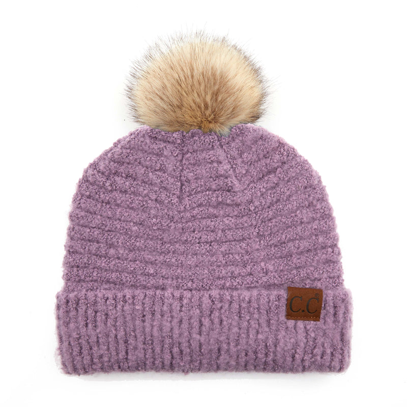 C.C. Super Soft Knit Boucle Pom Beanie