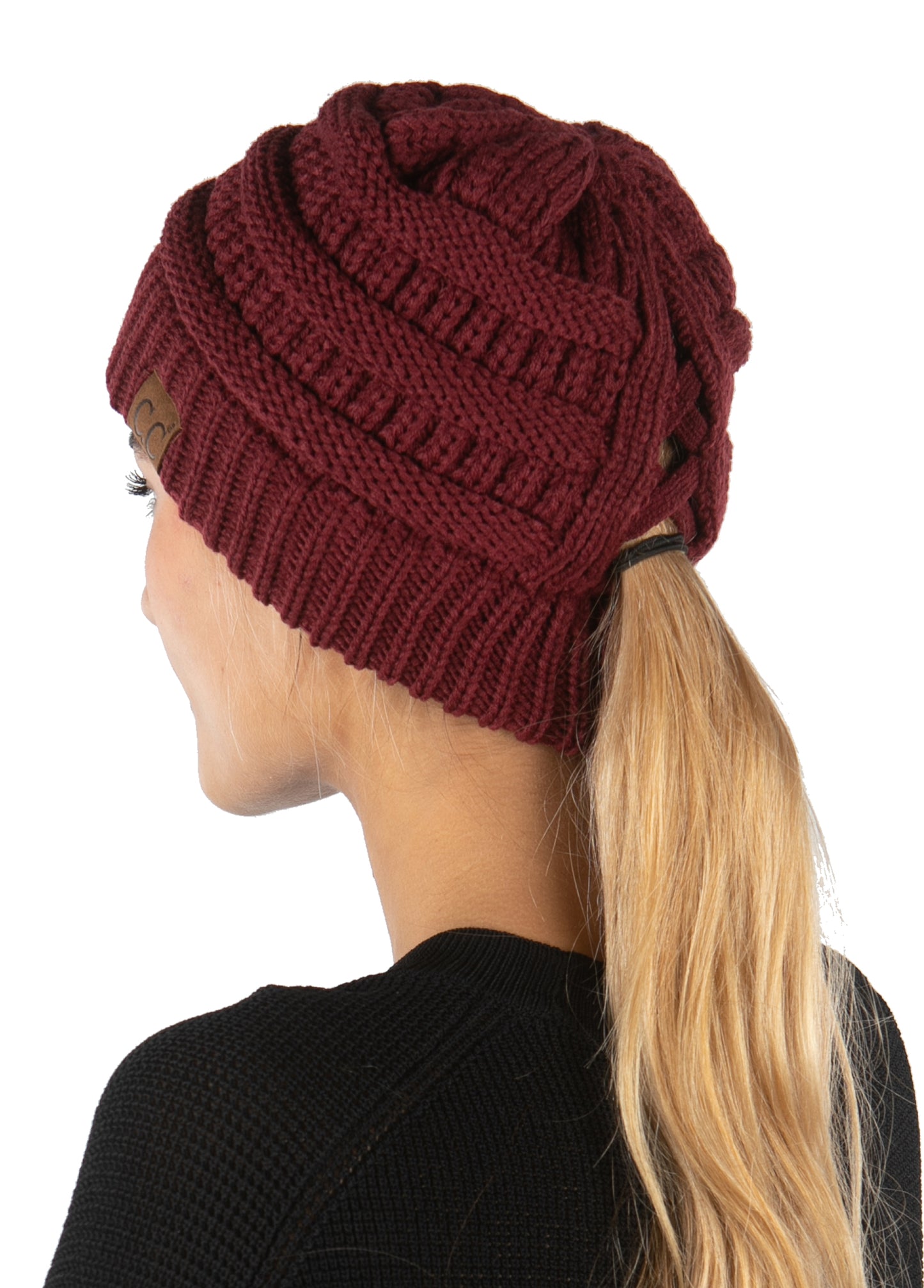 Criss Cross Ponytail Beanie by Funky Junque