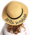 C.C Girls Embroidered Sun Hat - Hello Sunshine (Natural)