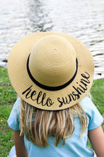 C.C Girls Embroidered Sun Hat - Hello Sunshine (Natural)