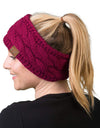 C.C. Cable Knit Lined Winter Headband - Solid Colors