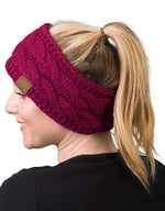 C.C. Cable Knit Lined Winter Headband - Solid Colors