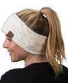C.C. Cable Knit Lined Winter Headband - Solid Colors