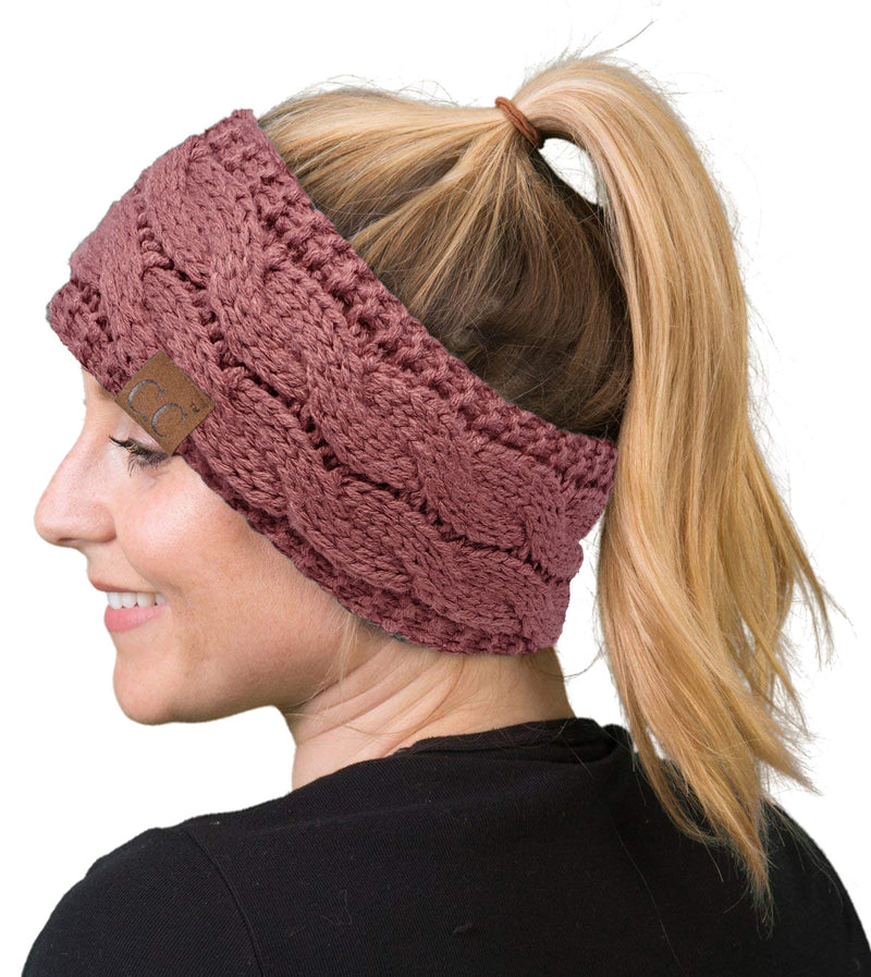 C.C. Cable Knit Lined Winter Headband - Solid Colors