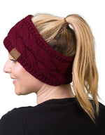 C.C. Cable Knit Lined Winter Headband - Solid Colors