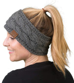 C.C. Cable Knit Lined Winter Headband - Solid Colors
