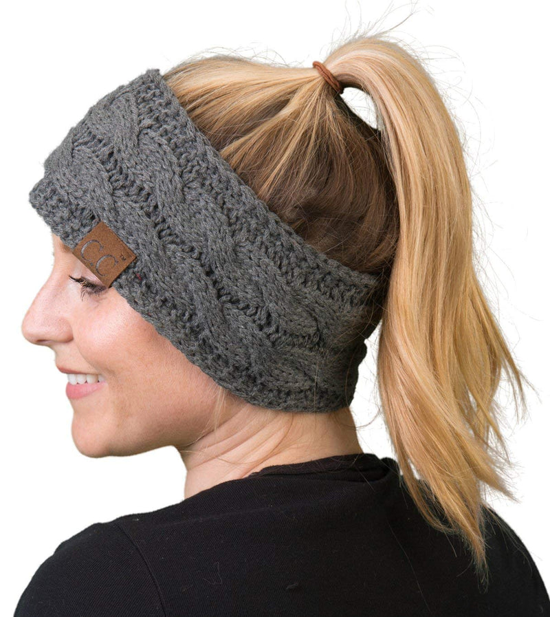 C.C. Cable Knit Lined Winter Headband - Solid Colors