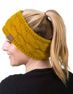C.C. Cable Knit Lined Winter Headband - Solid Colors