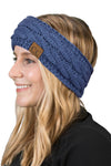 C.C. Cable Knit Lined Winter Headband - Solid Colors