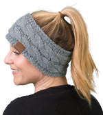 C.C. Cable Knit Lined Winter Headband - Solid Colors