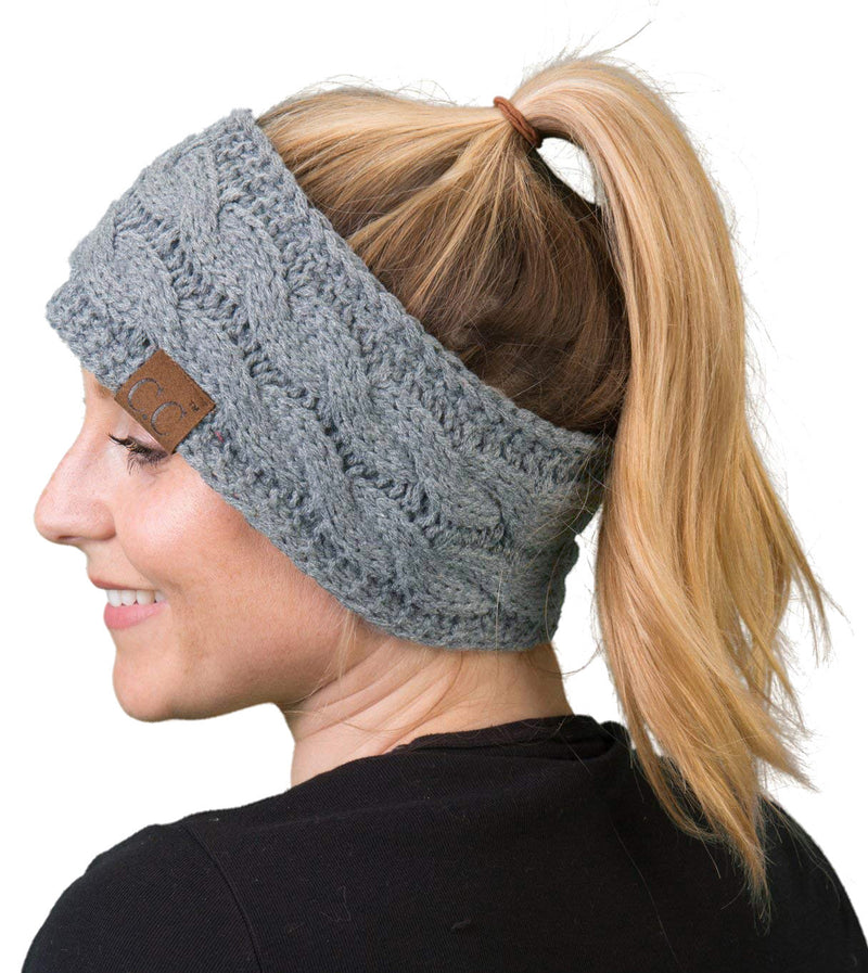 C.C. Cable Knit Lined Winter Headband - Solid Colors