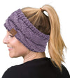 C.C. Cable Knit Lined Winter Headband - Solid Colors