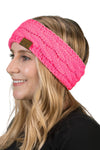 C.C. Cable Knit Lined Winter Headband - Solid Colors