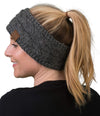 C.C. Cable Knit Lined Winter Headband - Metallic